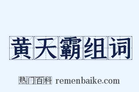 黄天霸组词是什么意思的图片
